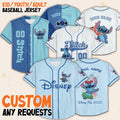 Custom Disney Lilo and Stitch Stitch Baseball Jersey, Gift for Kids, Disney Birthday Gift, Gift For Baseball Fans, Disneyland trip