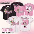 Custom Disney Spring Minnie Mouse Collection Baseball Jersey, Minnie Lover Jersey, Disneyland Sport Team Matching Outfit, Birthday Gift