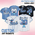 Custom Disney Stitch Baseball Collection Jersey, Gift for Kids, Disney Birthday Gift For Baseball Fans, Disney Vacation Trip, Disneyland