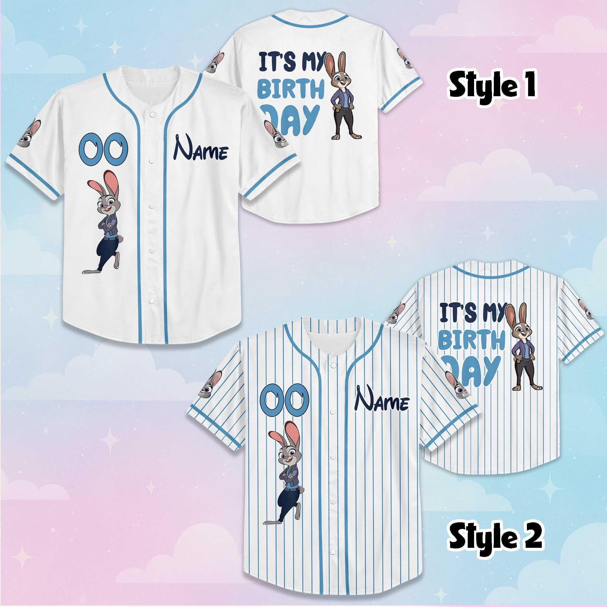 Custom Judy Hopps Birthday Baseball Jersey, Personalized Disney Zootopia 2 Baseball Jersey, Matching Team Outfit, Birthday Gift