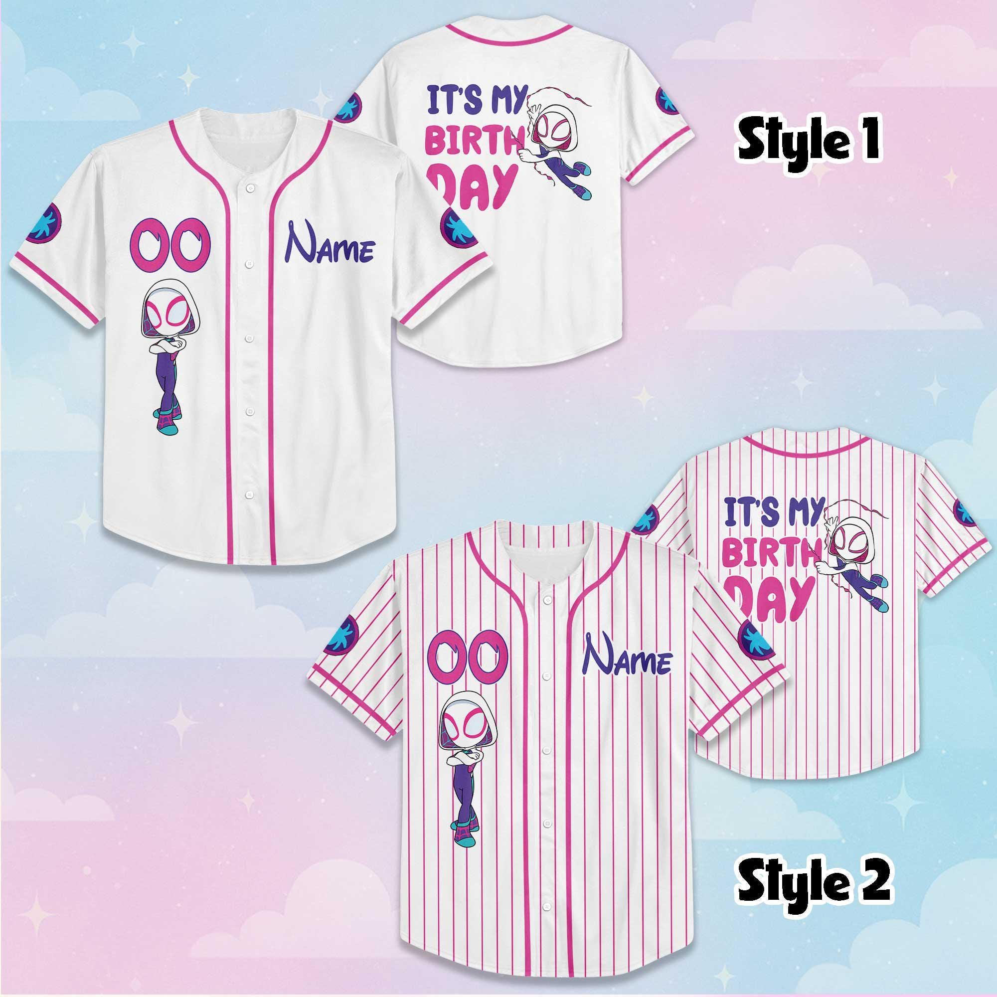 Personalized Ghost-Spider Baseball Jersey, Custom Disney Marvel Jersey, Matching Family Outfit, Birthday Gift