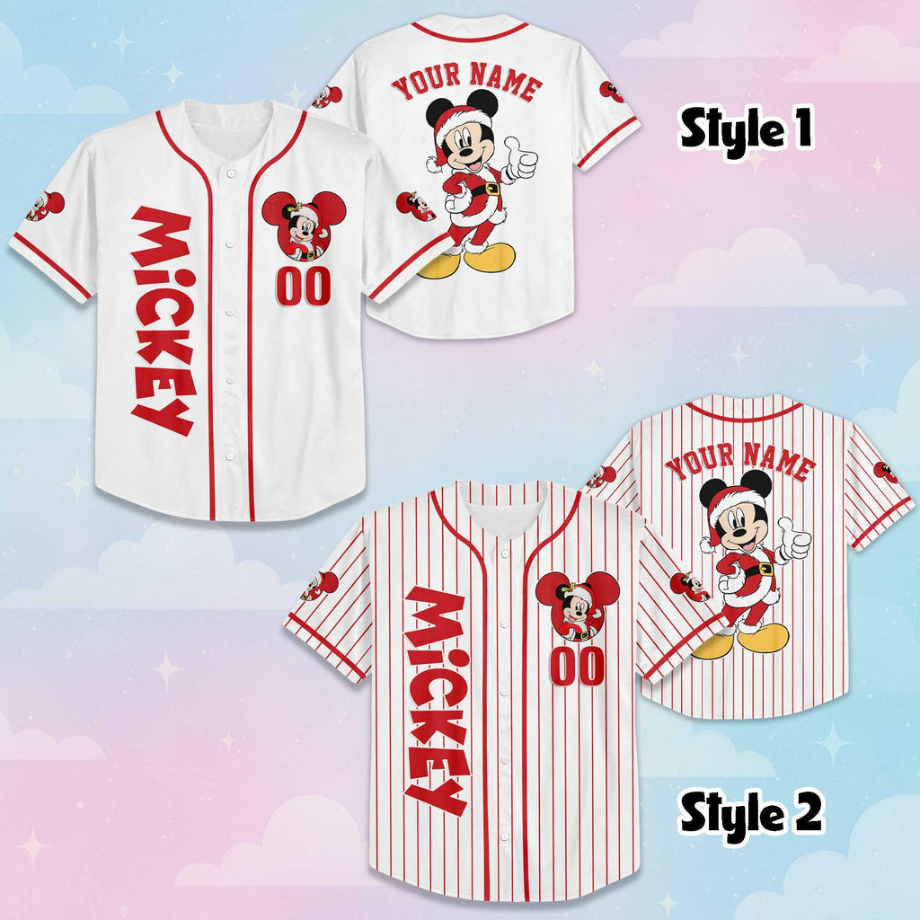 Personalize Mickey Mouse Baseball Jersey, Personalized Disney Mickey Mouse Jersey for Disney Fans, Baseball Team Outfit