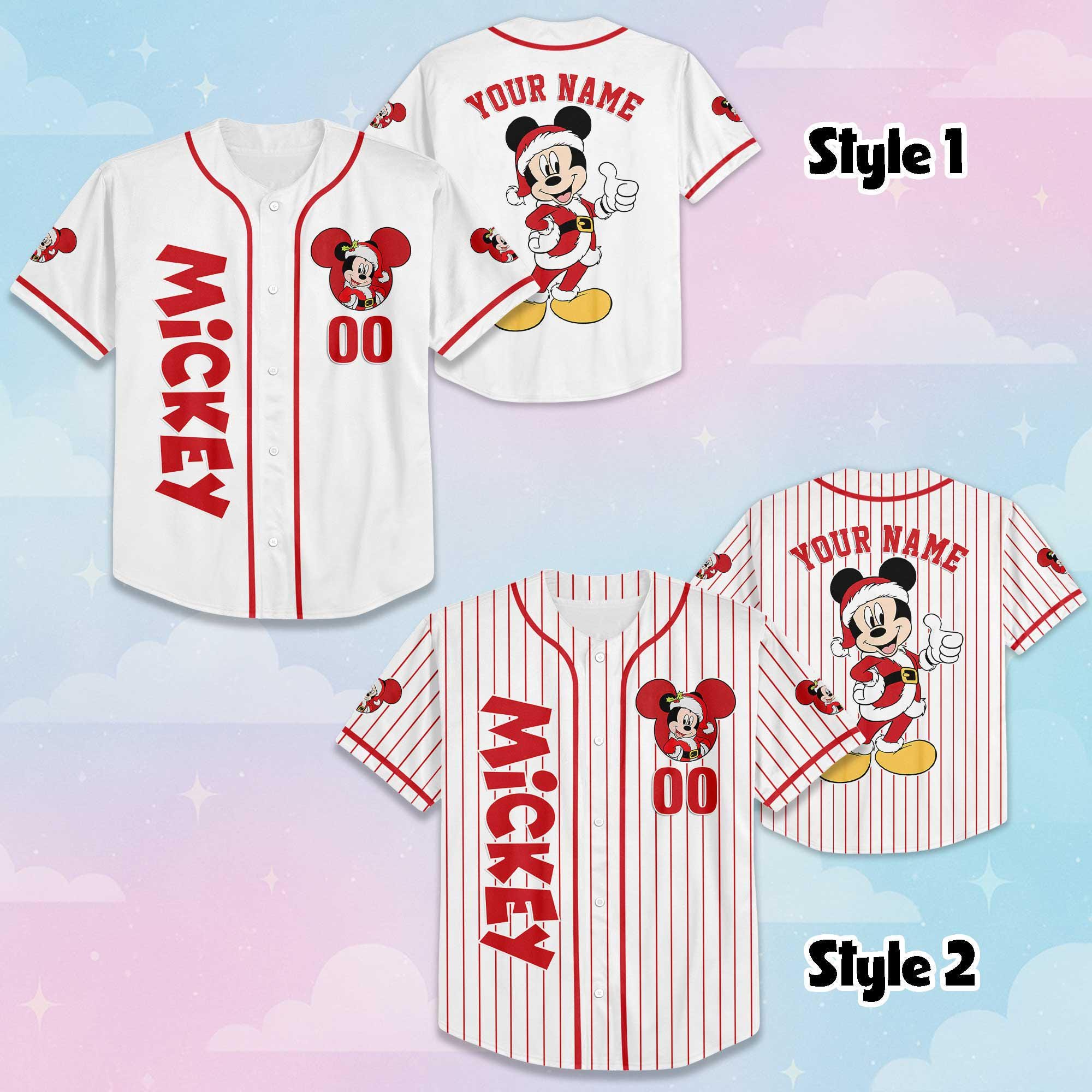 Personalize Mickey Mouse Baseball Jersey, Personalized Disney Mickey Mouse Jersey for Disney Fans, Baseball Team Outfit