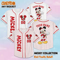 Personalize Mickey Mouse Baseball Jersey, Personalized Disney Mickey Mouse Jersey for Disney Fans, Baseball Team Outfit