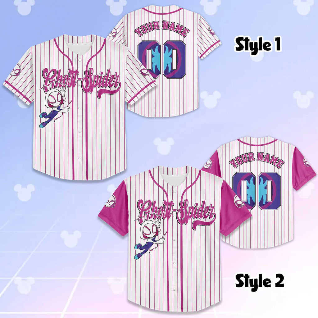 Custom Ghost-Spider Baseball Jersey, Spidey and Friends Shirt