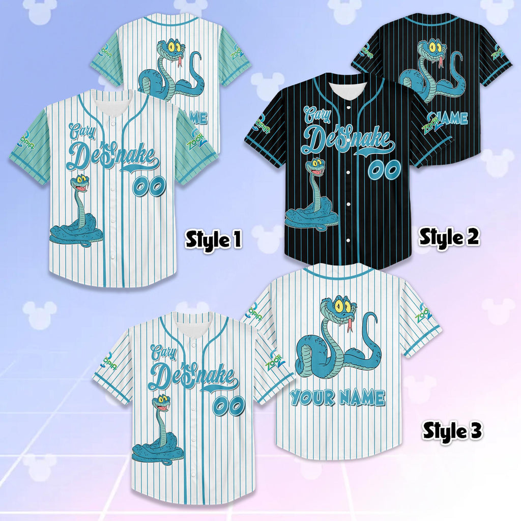 Personalized Gary De‘Snake Baseball Jersey, Disney Zootopia 2 Baseball Shirt, Disneyland Baseball Team Outfit, Birthday Gift