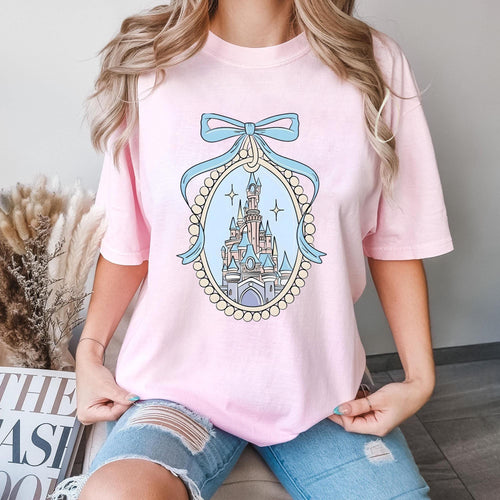 Comfort Color® Disney Magical Castle Shirt, Magic Kingdom Blue Coquette Shirt, Disney Castle Fairytale Shirt, Disneyworld Family Trip 212775