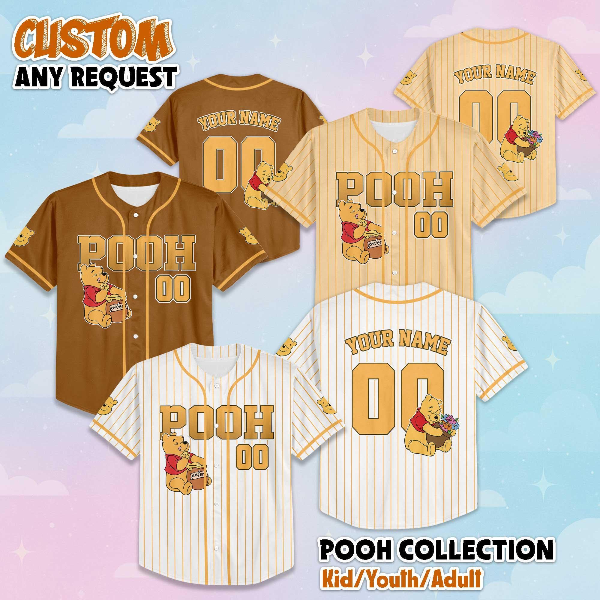 Personalized Winnie the Pooh Baseball Jersey, Disney Winnie the Pooh Shirt, Tigger Disney Outfit, Matching Family Jersey, Birthday Gift