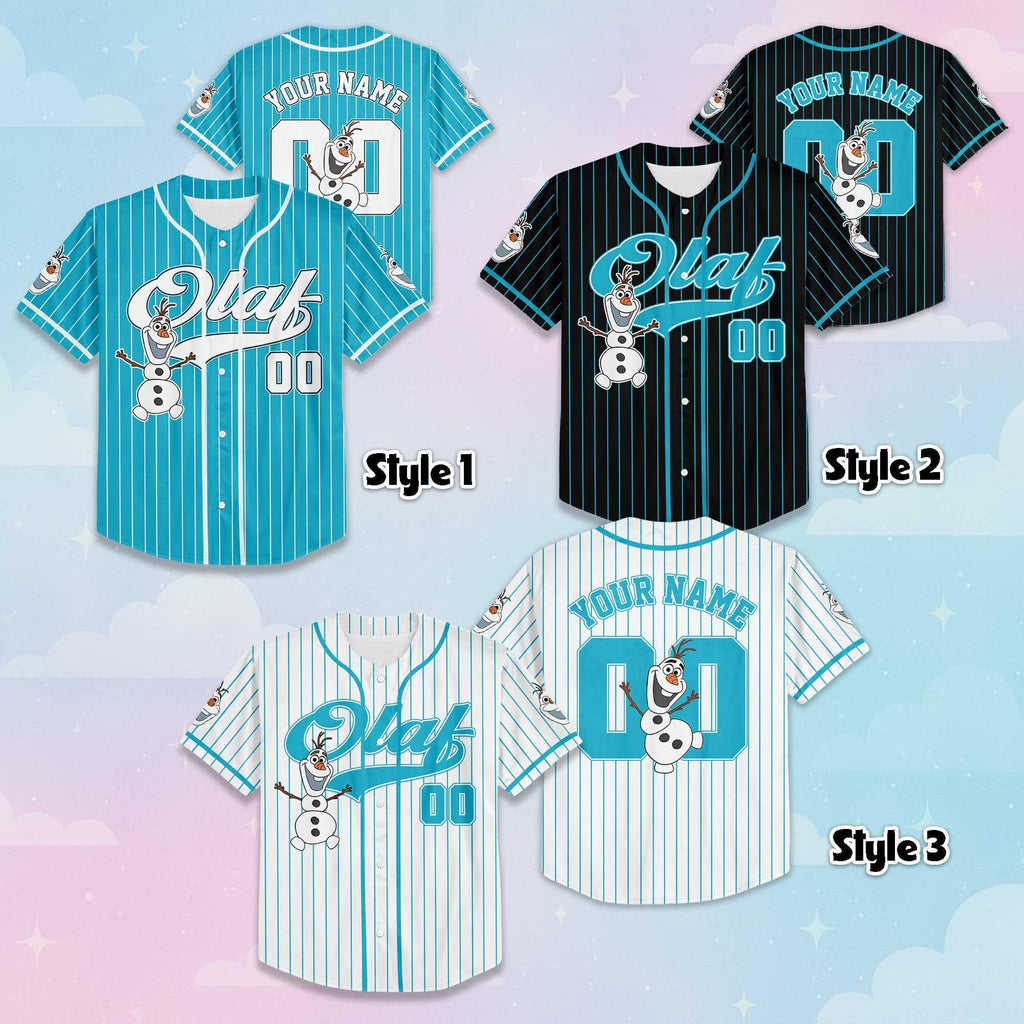 Custom Olaf Frozen Baseball Jersey, Custom Disney Olaf Shirt, Disneyland Frozen Baseball Team Outfit, Disney Matching Outfit