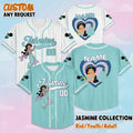 Custom Jasmine Baseball Jersey, Custom Disney Aladdin Baseball Shirt, Matching Disney Trip Outfit, Disney Birthday Gift
