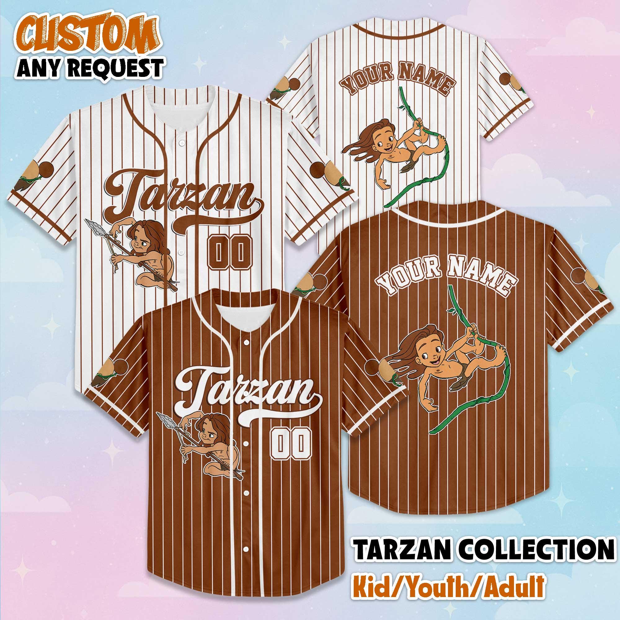 Personalized Tarzan Baseball Jersey, Custom Disney Tarzan Baseball Shirt, Matching Disney Trip Outfit, Disney Birthday Gift