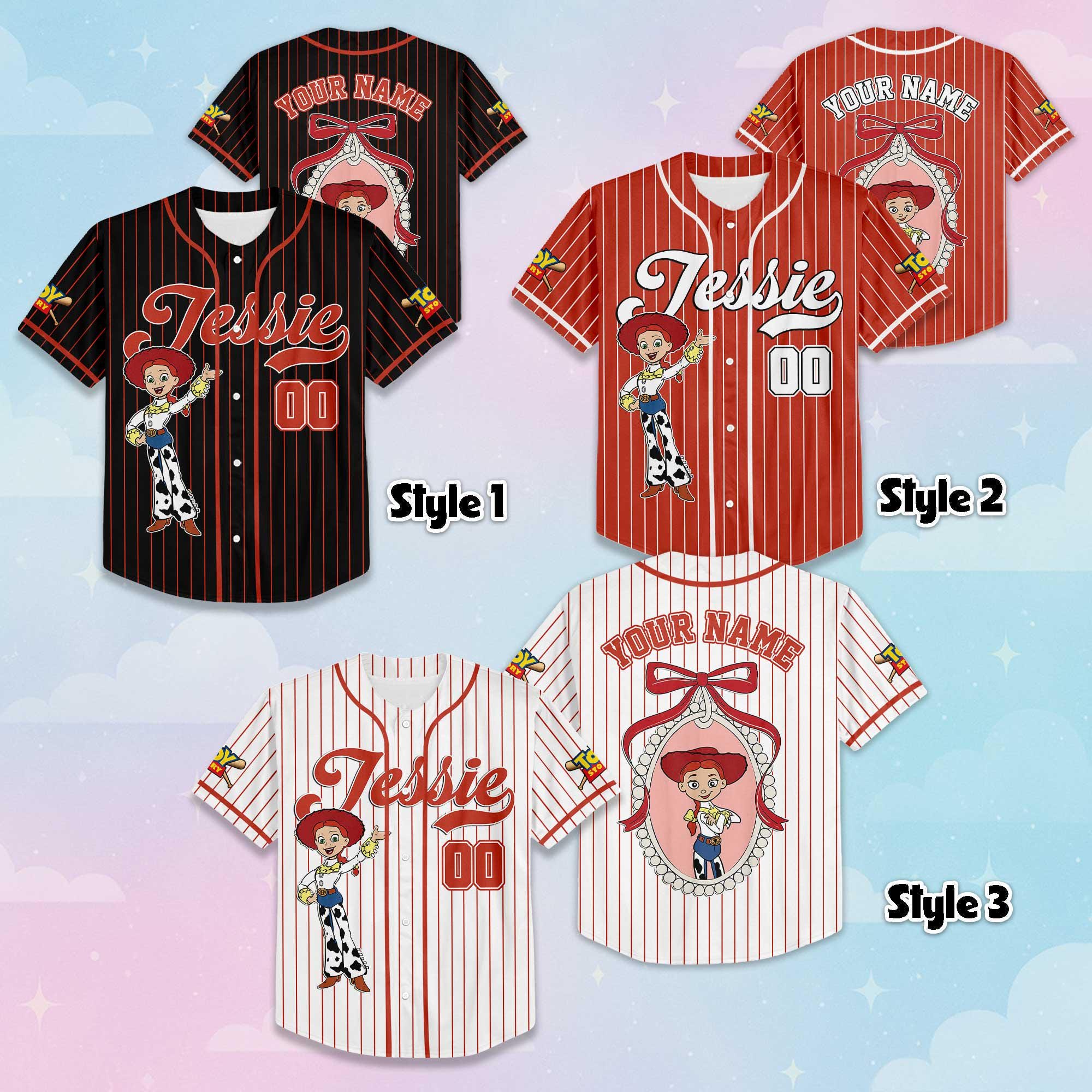 Personalized Jessie Baseball Jersey, Custom Disney Toy Story Baseball Shirt, Matching Disney Trip Outfit, Birthday Gift