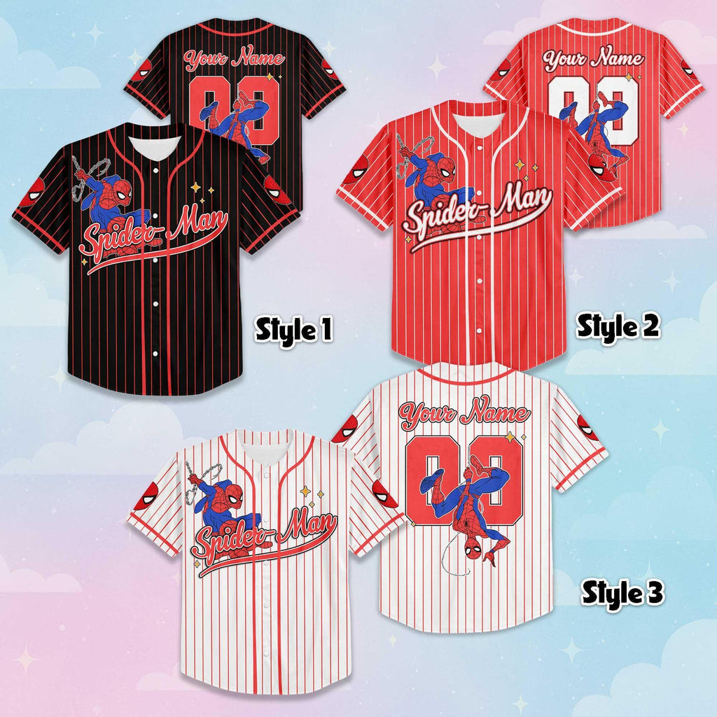 Custom Spider-Man Baseball Jersey, Personalized Marvel Baseball Shirt, Spider-Man Shirt, Birthday Gift