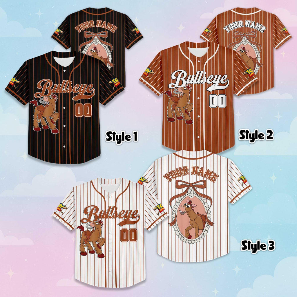 Personalized Bullseye Baseball Jersey, Custom Disney Toy Story Baseball Shirt, Matching Disney Trip Outfit, Birthday Gift