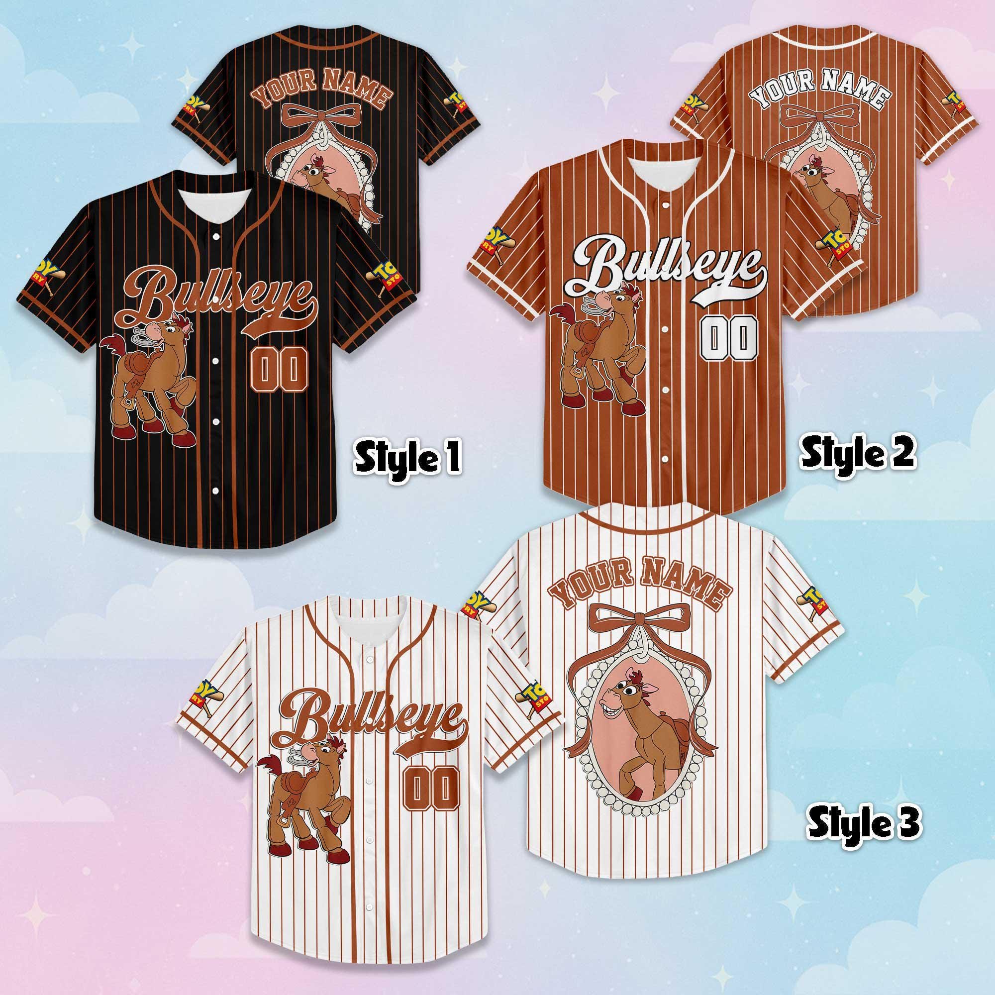 Personalized Bullseye Baseball Jersey, Custom Disney Toy Story Baseball Shirt, Matching Disney Trip Outfit, Birthday Gift