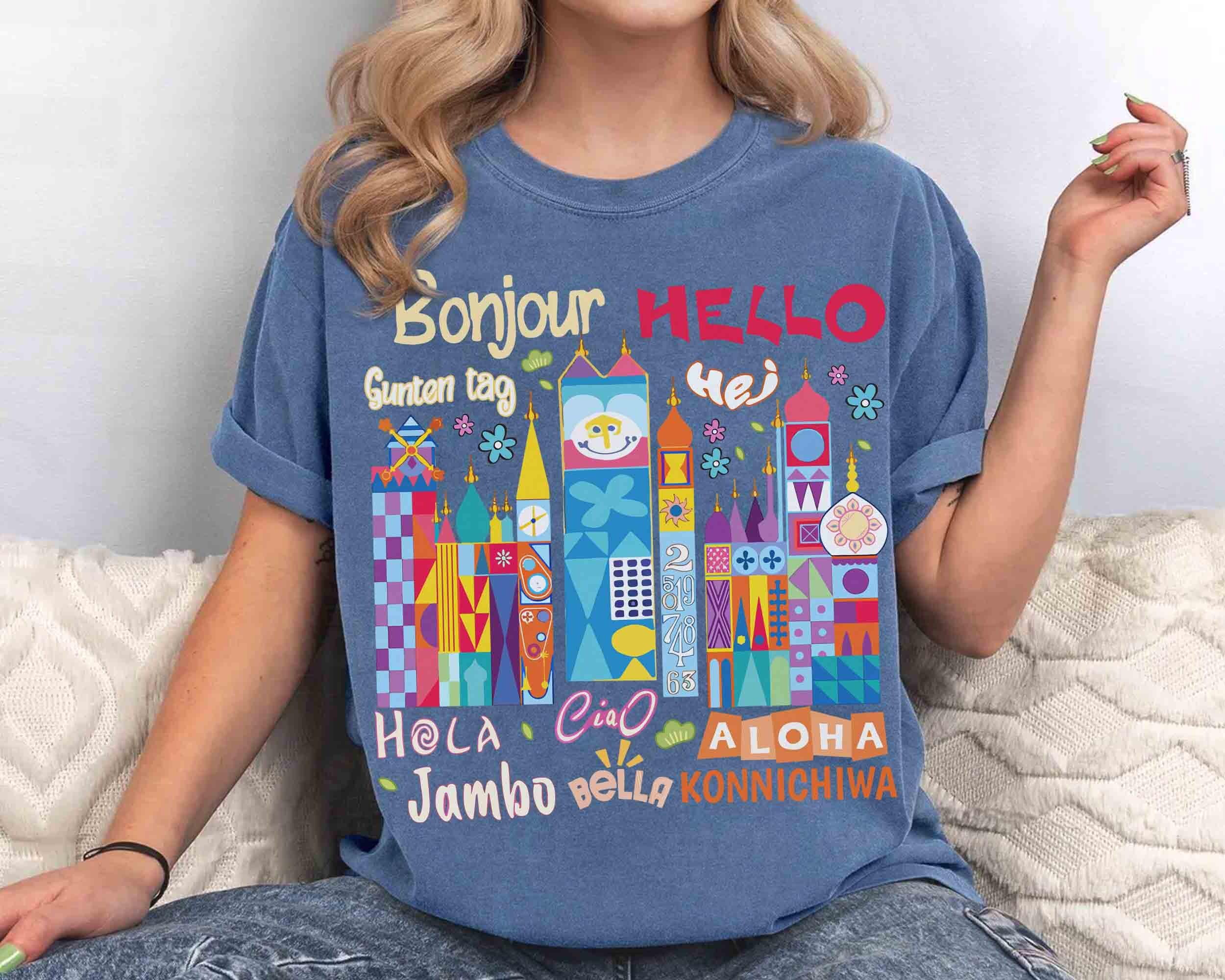 Comfort Color Disney Fantasyland Hello World Language Shirt, Disney It's Small World Matching Tee, Disneyland Park Family Trip 2026 Shirt