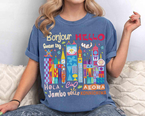 Comfort Color Disney Fantasyland Hello World Language Shirt, Disney It's Small World Matching Tee, Disneyland Park Family Trip 2026 Shirt