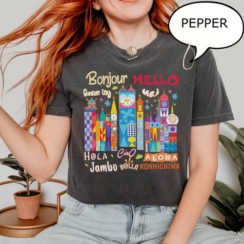 Comfort Color Disney Fantasyland Hello World Language Shirt, Disney It's Small World Matching Tee, Disneyland Park Family Trip 2026 Shirt