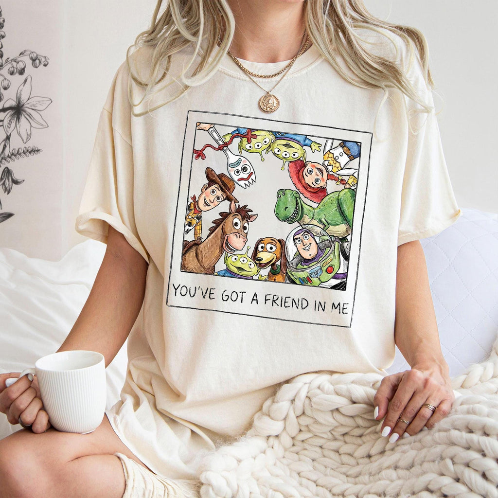 Retro Pixar Toy Story You've Got a Friend in Me Photo Shirt, Toy Story Land, Woody Buzz Jessie, Bullseye, Disney Vacation 2026 Matching Tee
