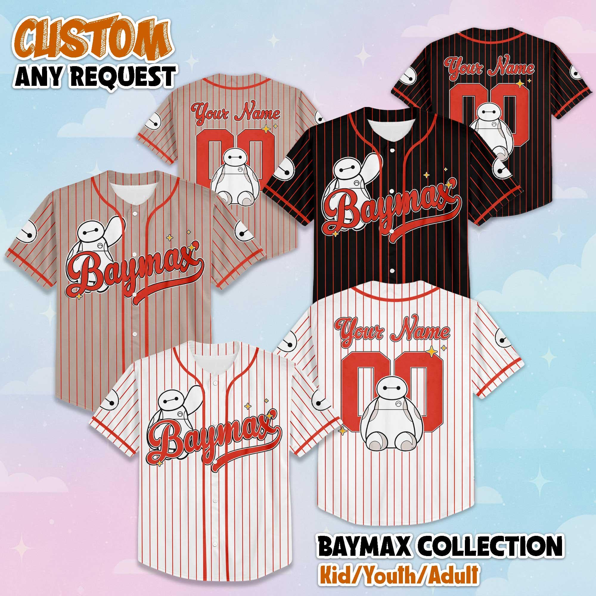 Custom Baymax Collection Baseball Jersey, Disney Big Hero 6 Jersey, Personalized Baymax Shirt, Family Matching Outfit