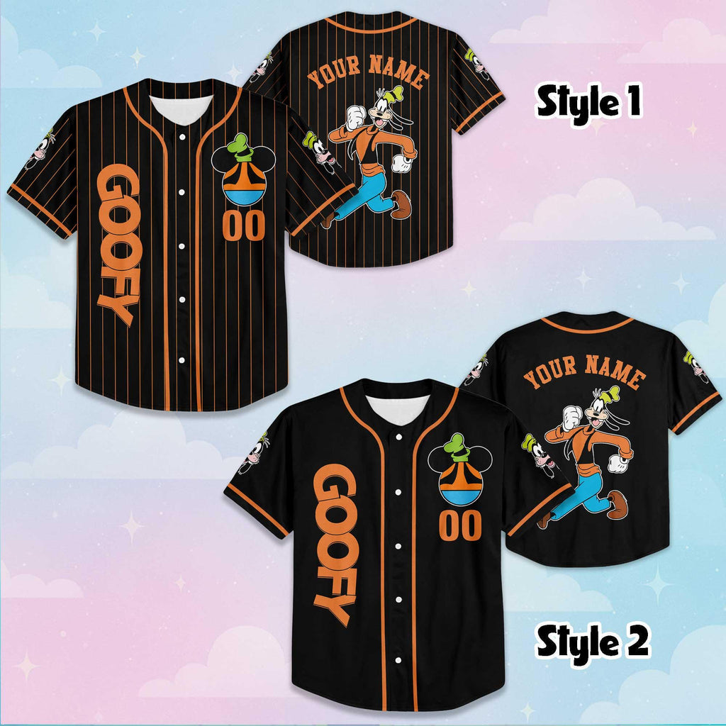 Personalized Goofy Baseball Jersey, Custom Disney Mickey and Friends Jersey, Disneyland Baseball Team Matching Outfit, Birthday Gift