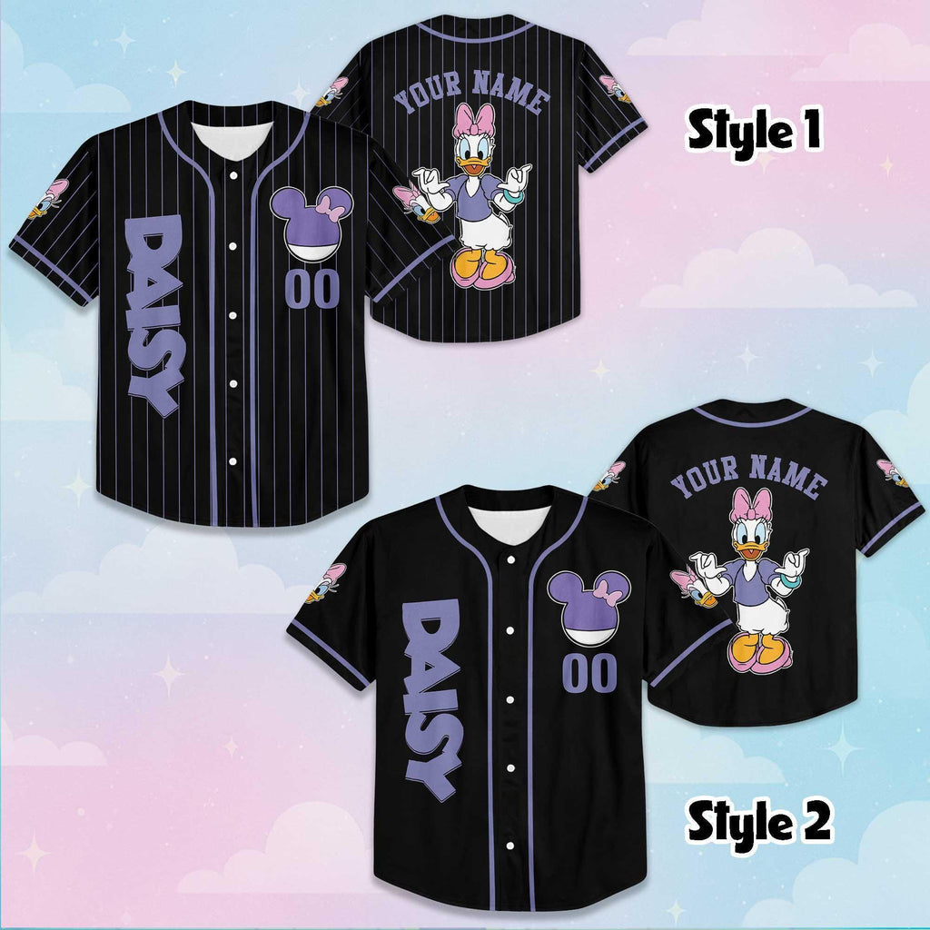 Custom Daisy Duck Baseball Jersey, Personalized Disney Daisy Duck Shirt, Disney Baseball Team Outfit, Birthday Gift