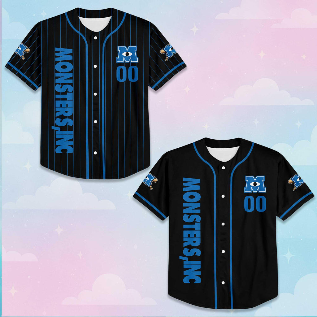 Personalized Monsters Inc Baseball Jersey, Disney Monsters Inc Jersey Shirt, Family Matching Outfit, Gift For Disney Fan