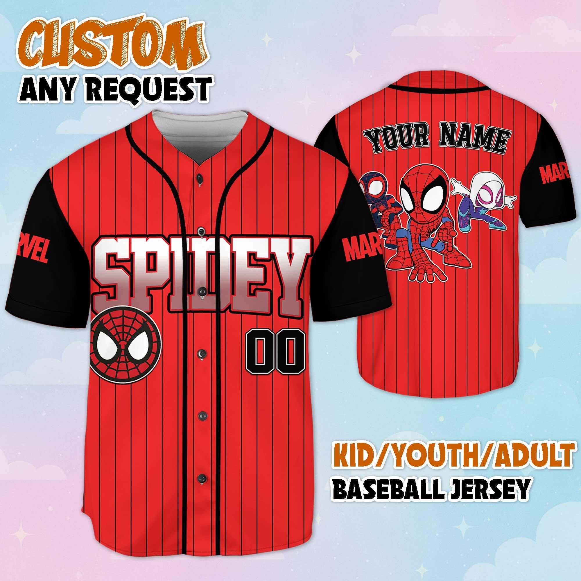 Personalized Spidey Baseball Jersey, Disney Spidey and His Amazing Friends Shirt, Matching Family Outfit