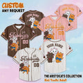 Personalized The Aristocats Baseball Jersey, Custom Disney Marie Cat Jersey, Disney Jersey for Fans, Family Matching Outfit