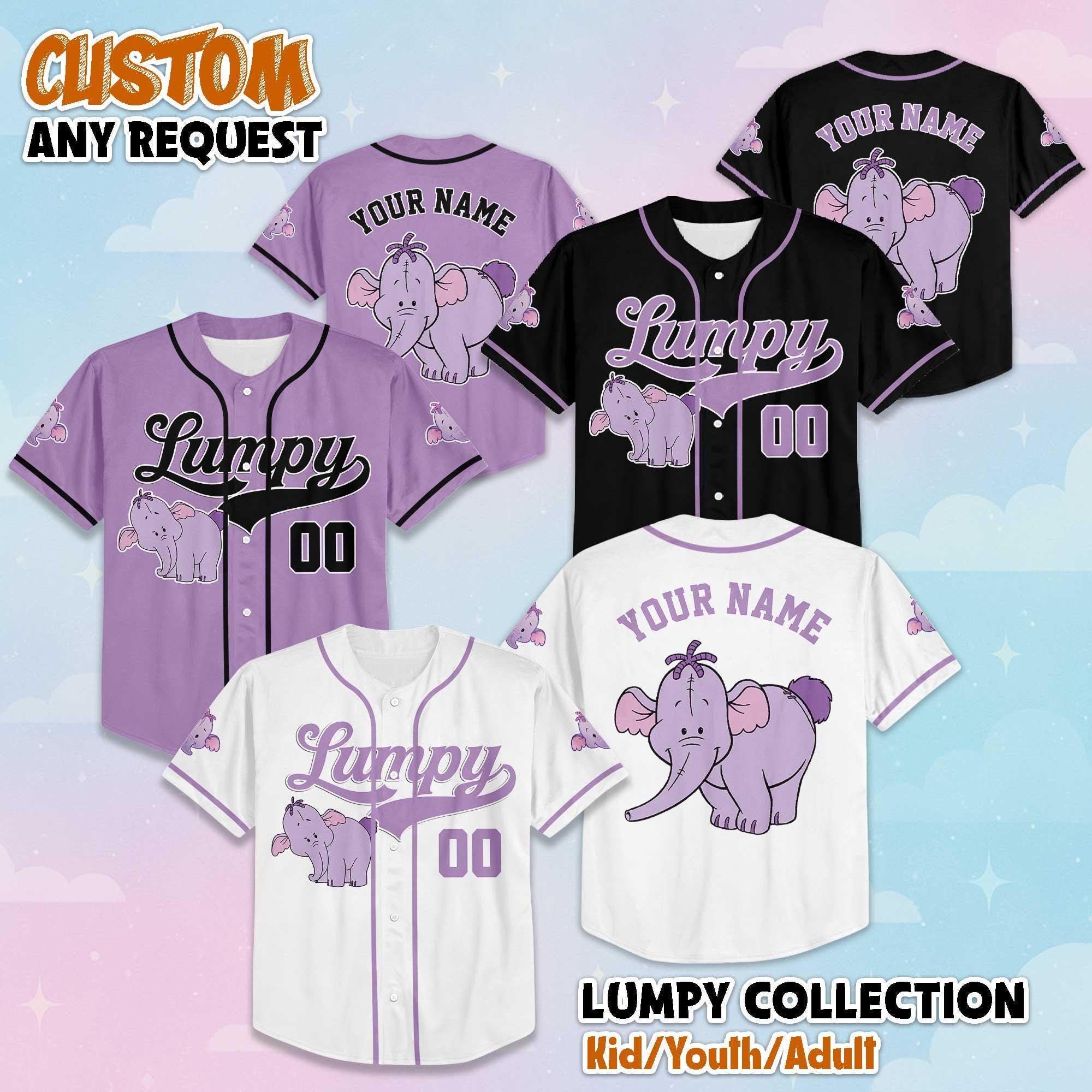 Custom Lumpy Baseball Jersey, Disney Winnie the Pooh Jersey, Personalized Lumpy Shirt, Family Matching Outfit, Birthday Gift Idea