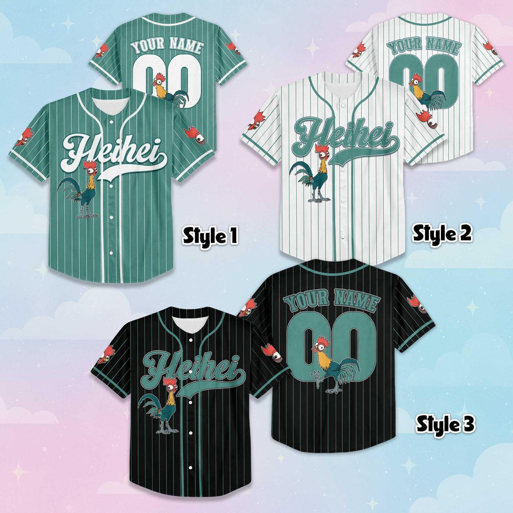 Custom Heihei Baseball Jersey, Disney Moana Heihei Jersey Shirt, Disney Baseball Team Outfit, Gift for Disney Fans
