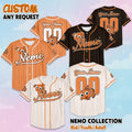 Personalized Finding Nemo Baseball Jersey, Disney Nemo Baseball Shirt, Matching Disney Trip Outfit, Disneyland Birthday Gift
