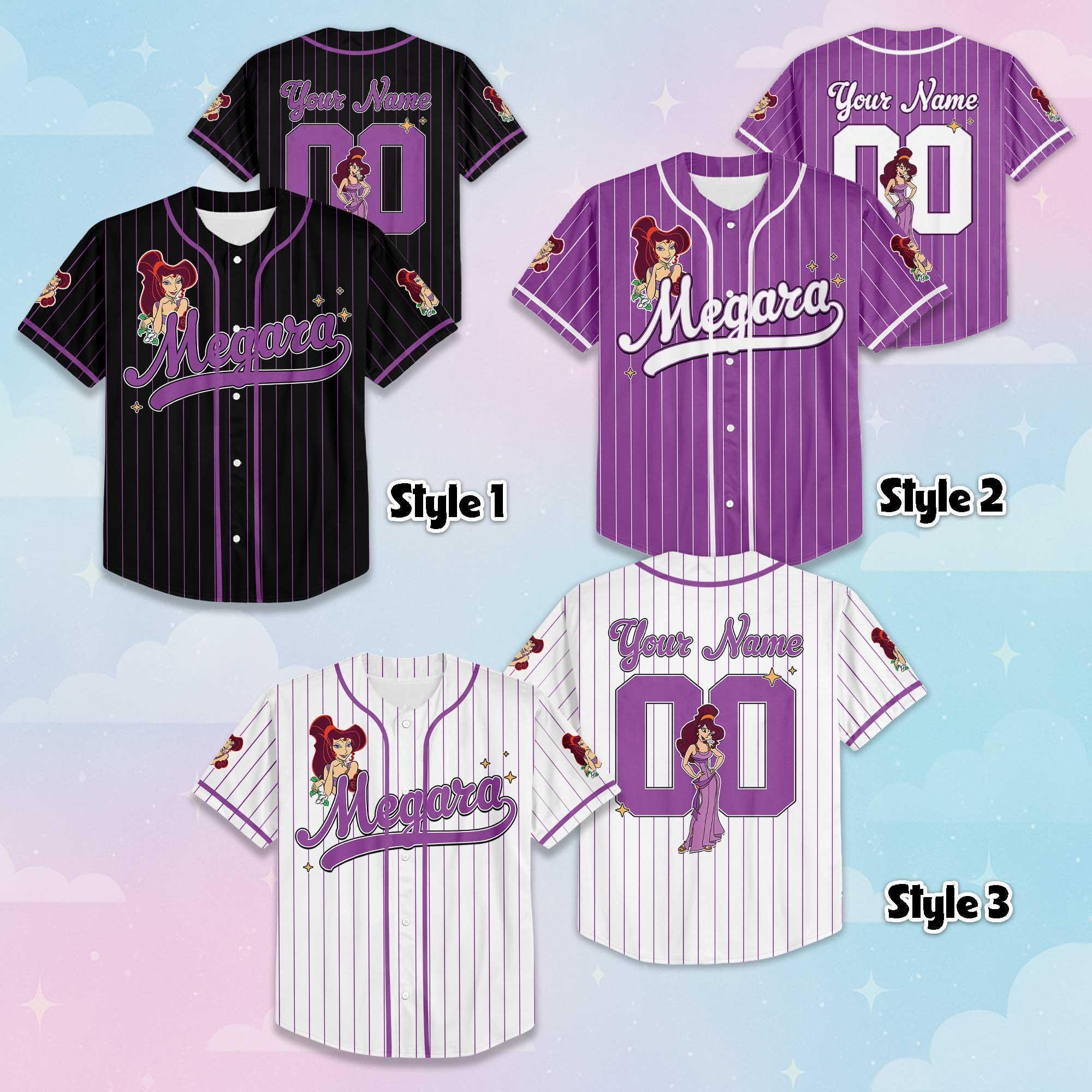 Personalize Megara Baseball Jersey, Custom Disney Hercules Meg Shirt, Disney Family Matching Outfit