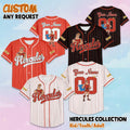 Custom Grown-Up Hercules Baseball Jersey, Personalize Disney Hercules Jersey, Disney Family Matching Outfit