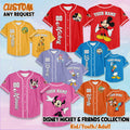 Personalized Disney Mickey & Friends Baseball Jersey, Custom Disney Mickey Mouse Jersey, Disney Family Matching Outfit