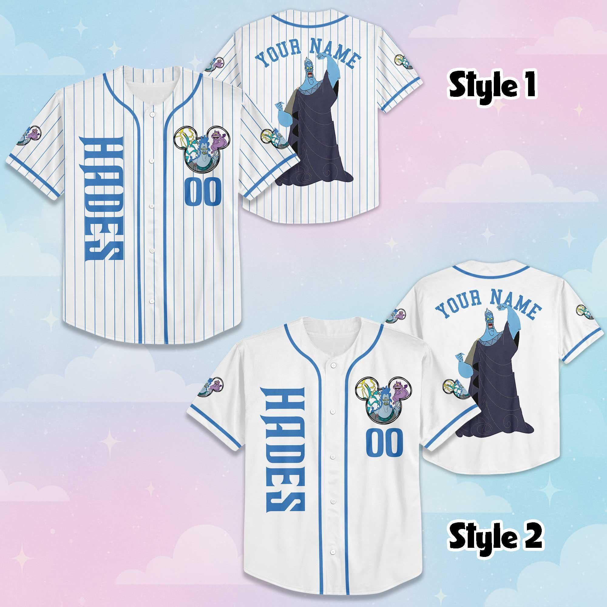 Custom Disney Villain Hades Baseball Jersey, Disney Hades Hercules Jersey, Personalized Hades Shirt, Family Matching Outfit