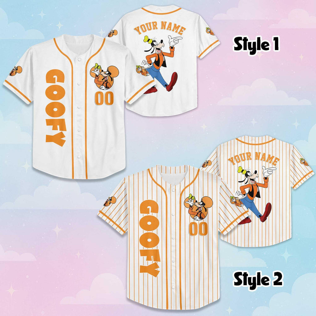 Custom Goofy Baseball Jersey, Disney Mickey and Friends Jersey, Disneyland Baseball Team Matching Outfit, Birthday Gifts