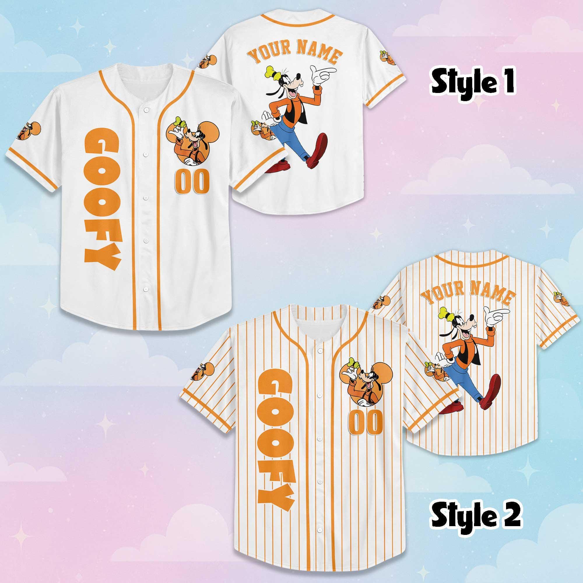 Custom Goofy Baseball Jersey, Disney Mickey and Friends Jersey, Disneyland Baseball Team Matching Outfit, Birthday Gifts