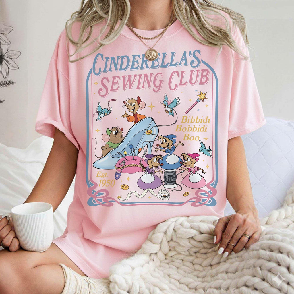 Comfort Colors® Jaq & Gus Gus Shirt, Disney Cinderella's Sewing Club Shirt, Disneyland Cinderella Est 1950 Tee, Disney Princess Sewing Shirt