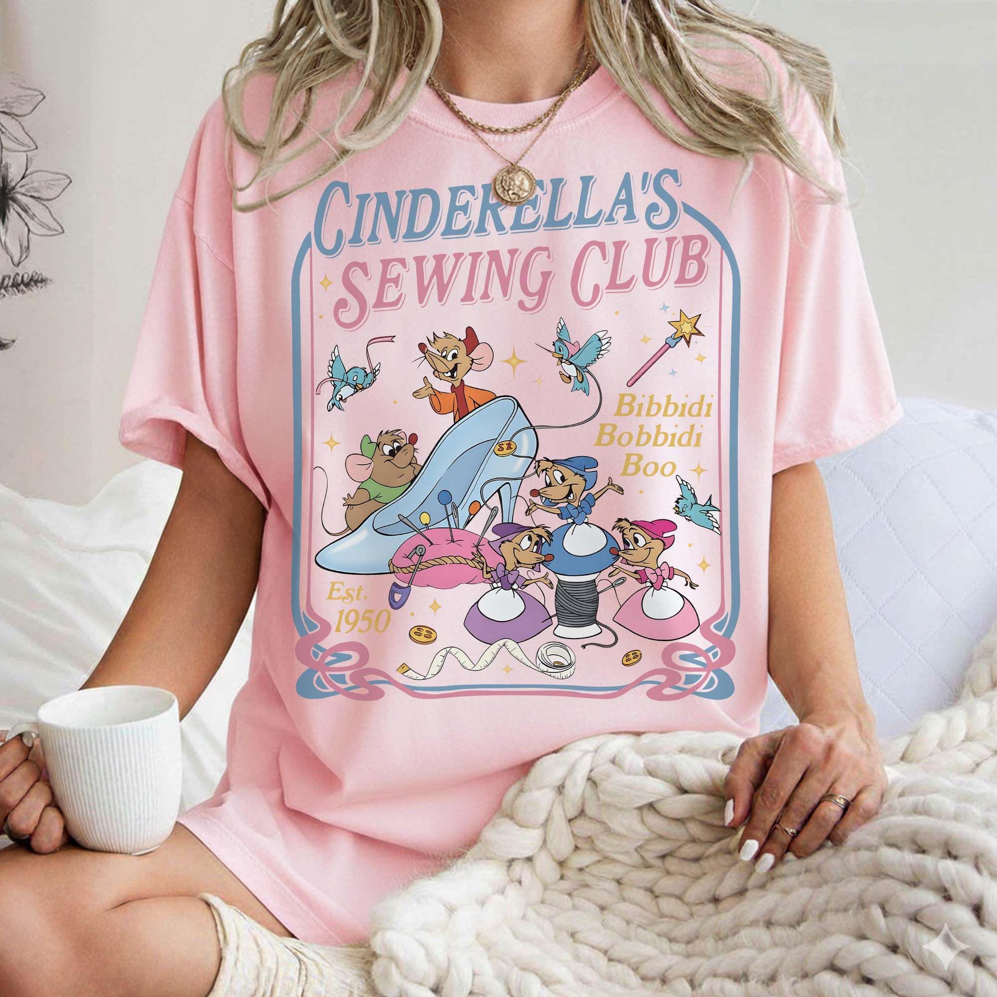 Comfort Colors® Jaq & Gus Gus Shirt, Disney Cinderella's Sewing Club Shirt, Disneyland Cinderella Est 1950 Tee, Disney Princess Sewing Shirt
