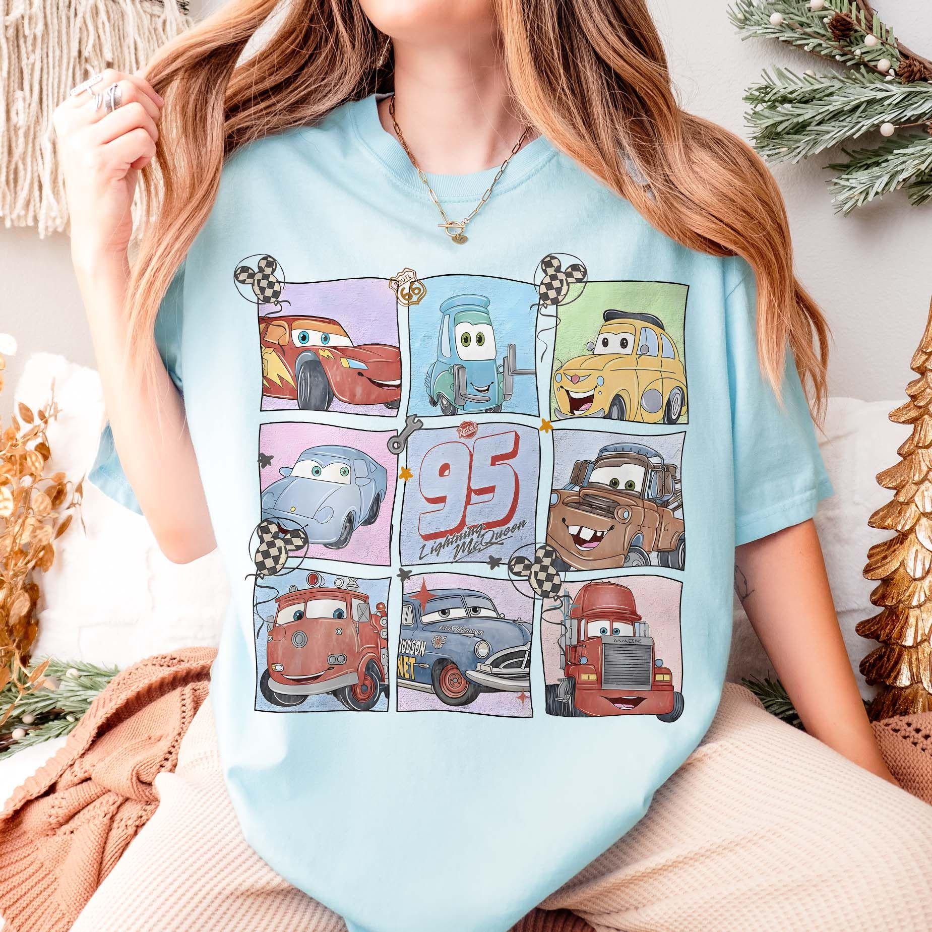 Comfort Colors® Retro Disney Pixar Cars Shirt, Lightning McQueen Shirt, Pixar Cars Group Shirt, Disney Family Vacation Trip 2026 Shirt