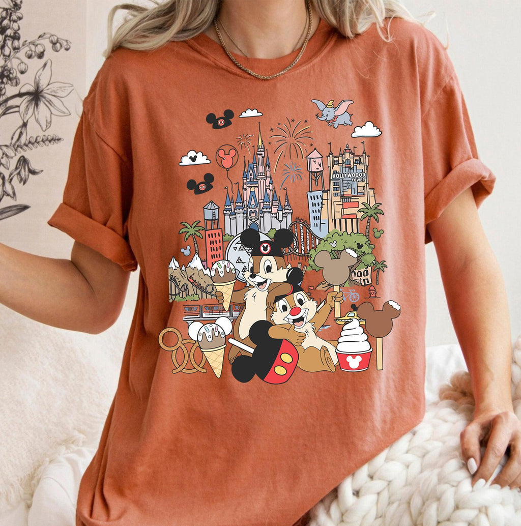Funny Chip And Dale Disneyland Snack Shirt, Disney Park Ice Cream Shirt, Chip Dale Double Trouble Tee, Magic Kingdom Family, Comfort Colors