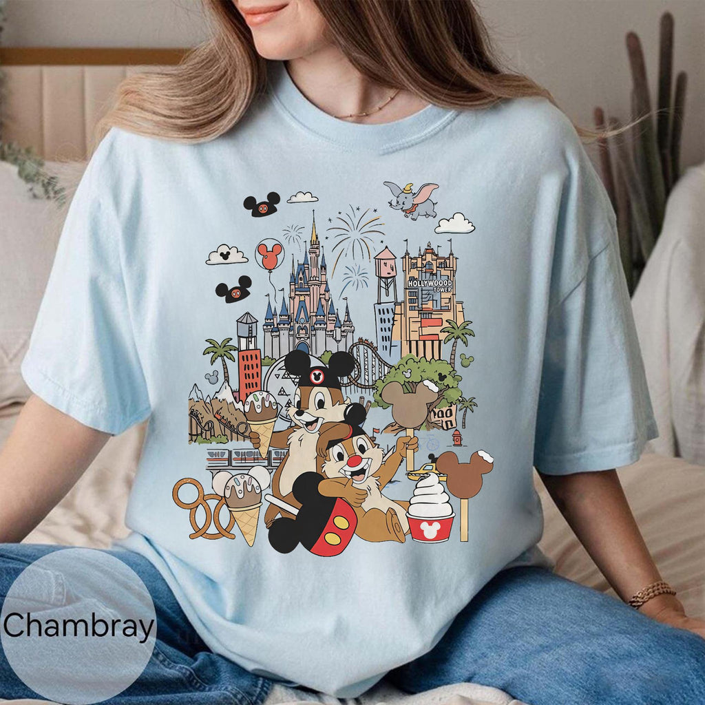 Funny Chip And Dale Disneyland Snack Shirt, Disney Park Ice Cream Shirt, Chip Dale Double Trouble Tee, Magic Kingdom Family, Comfort Colors