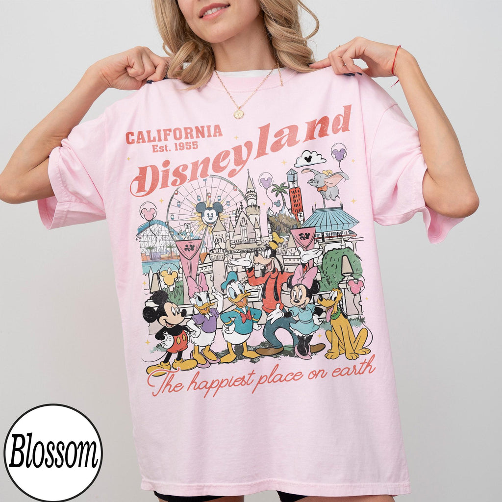 Retro Disneyland Mickey And Friends Comfort Colors Shirt, The Happiest Place On Earth Shirt, Space Space Mountain Shirt, Disney Vacation Tee