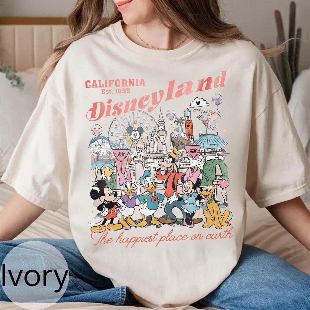 Retro Disneyland Mickey And Friends Comfort Colors Shirt, The Happiest Place On Earth Shirt, Space Space Mountain Shirt, Disney Vacation Tee