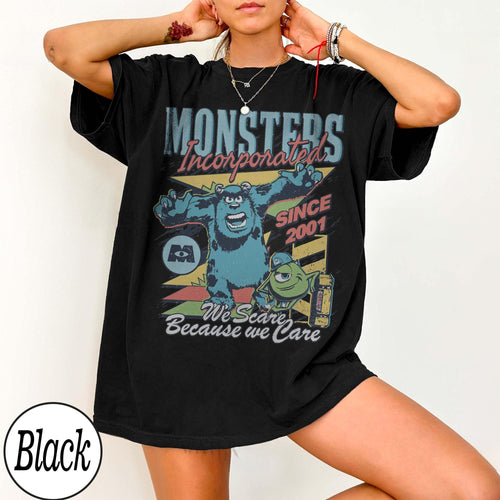 Comfort Colors Monsters Incorporated Since 2001 We Scare Because We Care T-Shirt, Disney Sulley & Mike Monster Inc Tee, Monsters University