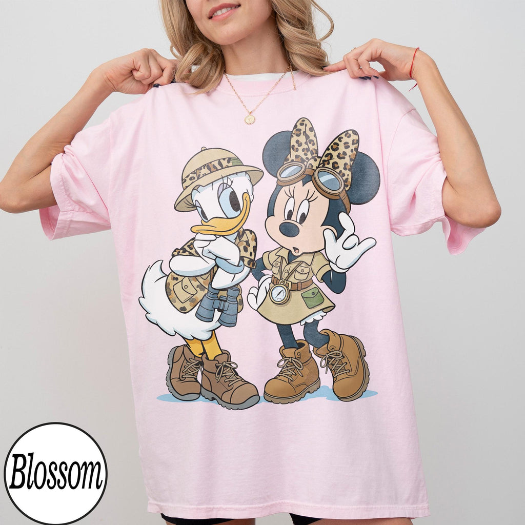 Comfort Colors Minnie Mouse And Daisy Duck Safari Mode Shirt, Disney Bestie Vacation Tee, Let's Get Wild Gift Shirt, WDW Bestie Matching Tee