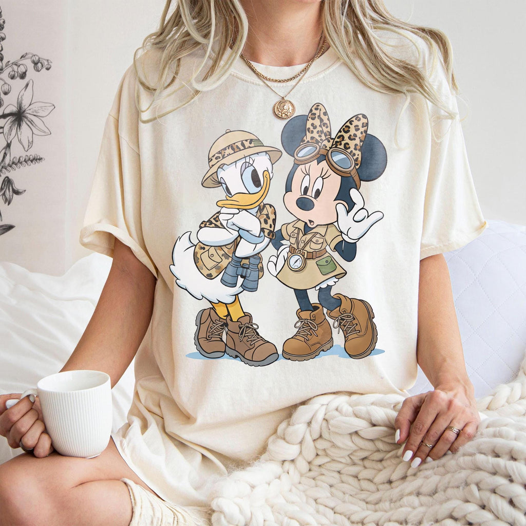 Comfort Colors Minnie Mouse And Daisy Duck Safari Mode Shirt, Disney Bestie Vacation Tee, Let's Get Wild Gift Shirt, WDW Bestie Matching Tee