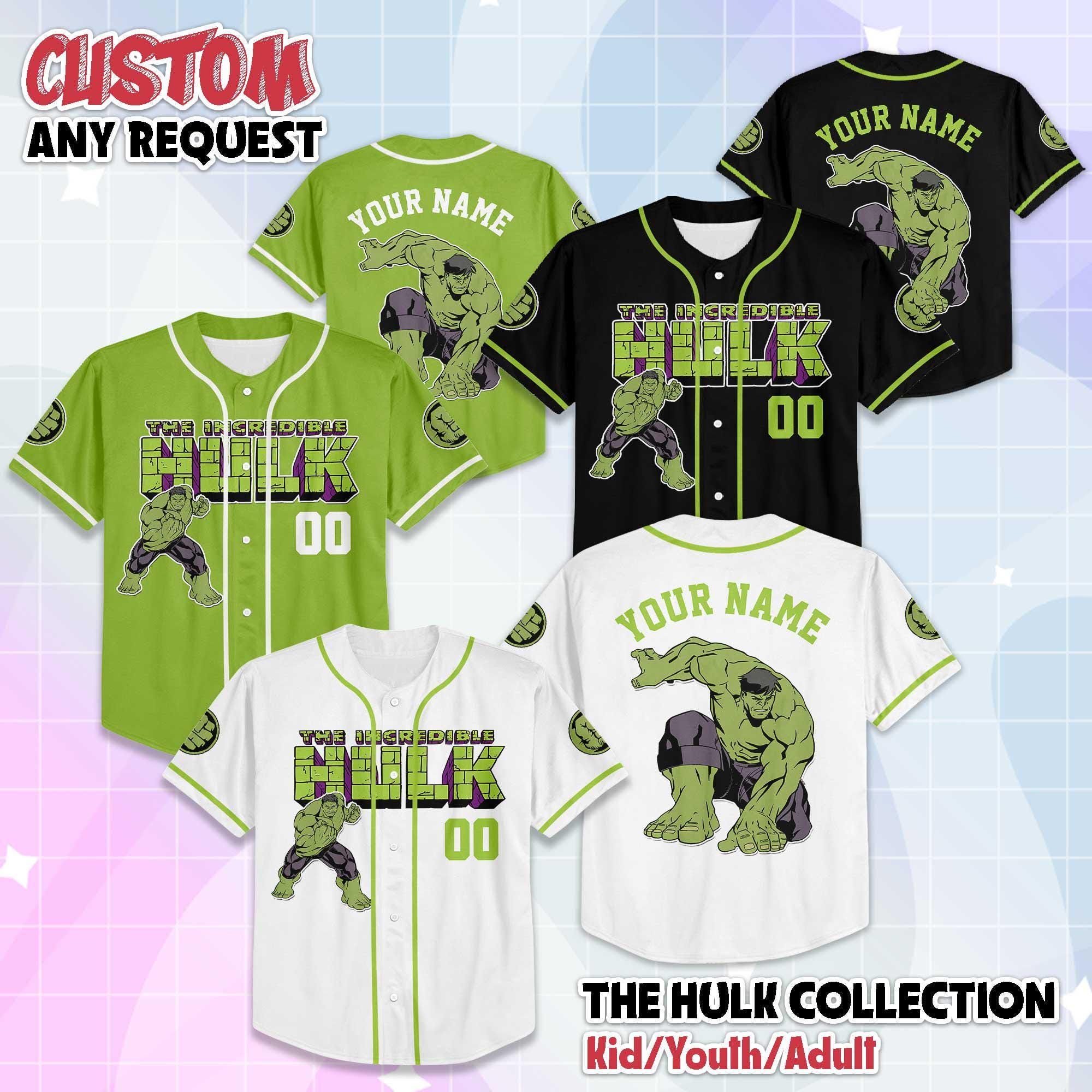 Custom The Hulk Baseball Jersey, Disney The Hulk Baseball Shirt, Matching Disney Trip Outfit, Disney Birthday Gift