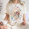 Retro Coquette Bows Watercolor Disney Princess Shirt, Disney Aurora Ariel Belle Cinderella Tiana Shirt, Magic Kingdom Disneyland Girl Trip